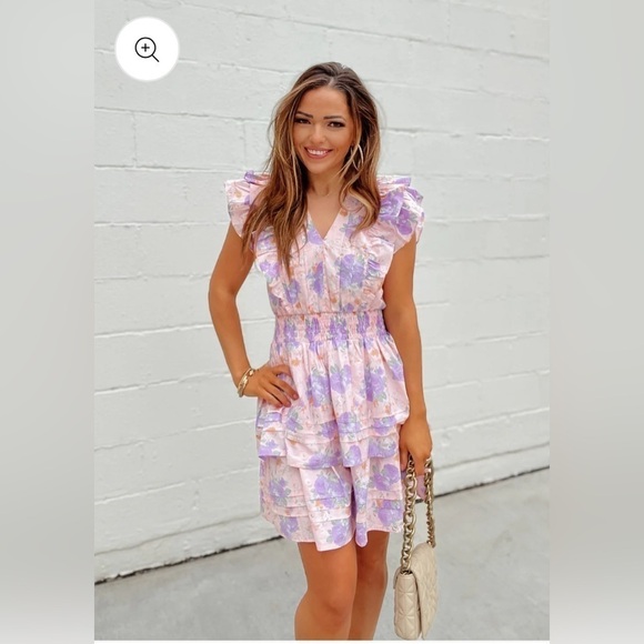 Nwt Pinch Micah Pink Floral Dress Size Large - Picture 2 of 12